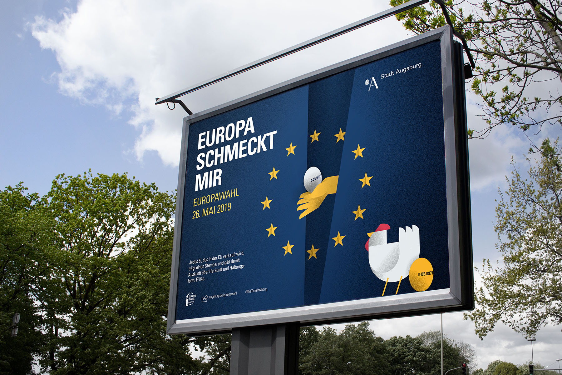 Foto der EU Kampagne Poster Illustration am Kobelweg