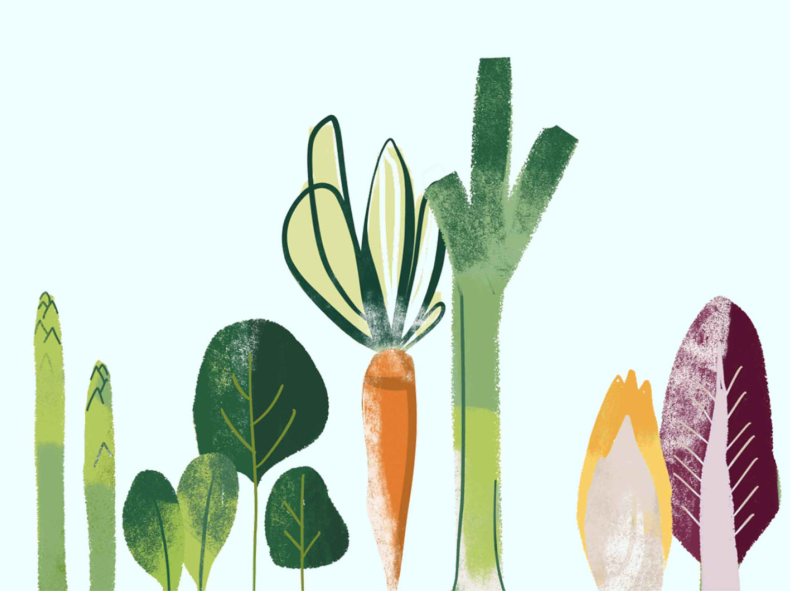 Farbenfrohe Illustration mit Gemüse
